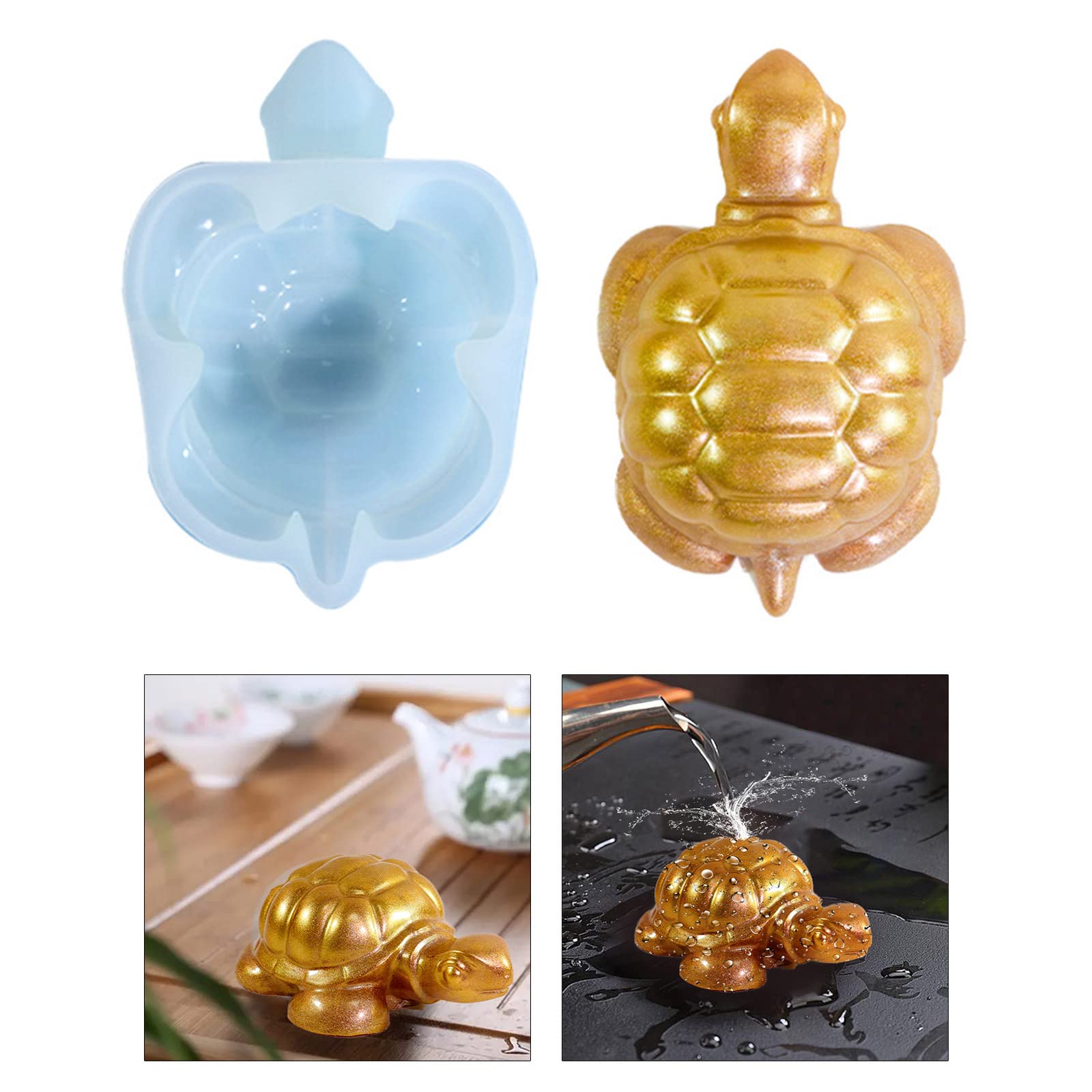 Moule à Bougie En Silicone Forme Tortue Succulente - Pour Cire, Résine, Plâtre - Taille : Environ 6x9 Cm - Réutilisable