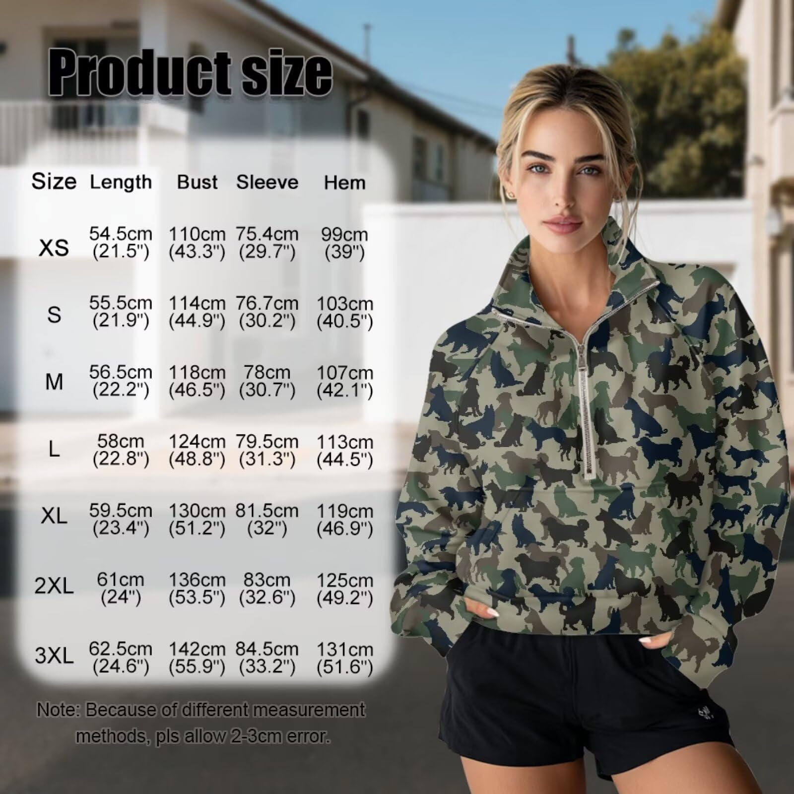 Poceacles Bluzy damskie z zamkiem do połowy, przycięty pulower komfort luźne jesienne zimowe stroje moda bluza z kapturem do pracy w podróży