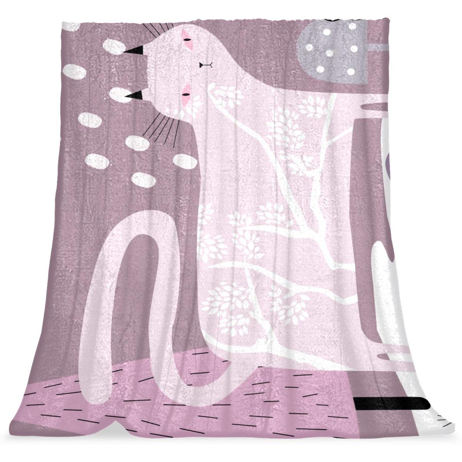 Couvre-lit chat violet pour lit enfant garniture douce et moelleuse