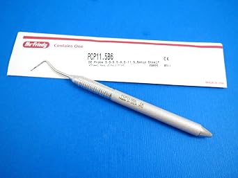 Hu-Friedy PCP11.5B6 CP-11.5B Screening Color Coded Single Ended Probe, 3.5-5.5-8.5-11.5, #6 Satin Steel Handle