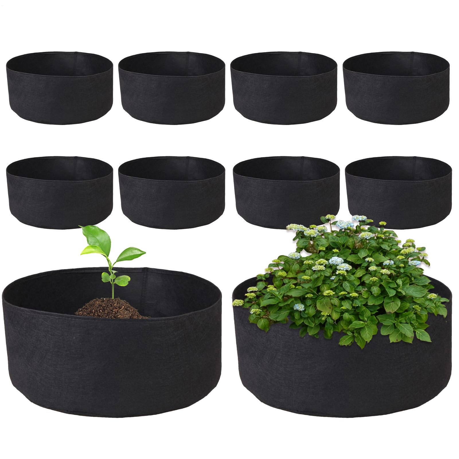 Bolsas De Cultivo 10 Piezas 10 Piezas Maceta para Tomates | Macetas De Fieltro Para Cultivo Para Tomate Patata Flor Fruta Raíz Fresa Invernadero Jardín Vivero Interior Hidropónico