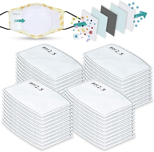 200 filtros de carbón activado PM2.5 de tamaño para niños, filtros de máscara de 5 capas para niños, a prueba de polvo, a prueba de neblina y