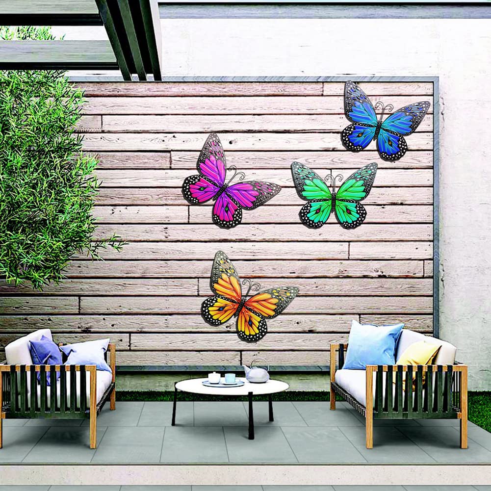 Figuras decorativas de jardín mariposas metálicas