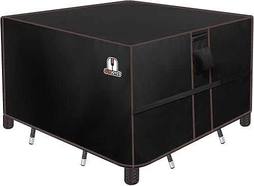 SUPJOYES Fundas de muebles de patio impermeables para mesas y sillas al aire libre, juego de muebles de patio duraderas, resistentes al agua, se