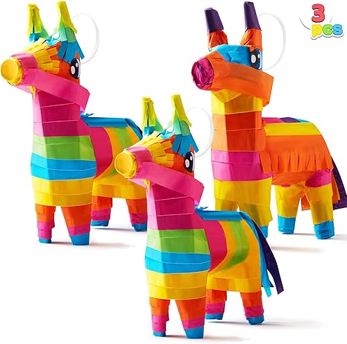 Miniatura 8 de 3 piezas de mini piñatas de burro de 7 x 5.5 pulgadas, color arcoíris Cinco de Mayo para diversión fiesta, taco, accesorios de fotos de eventos