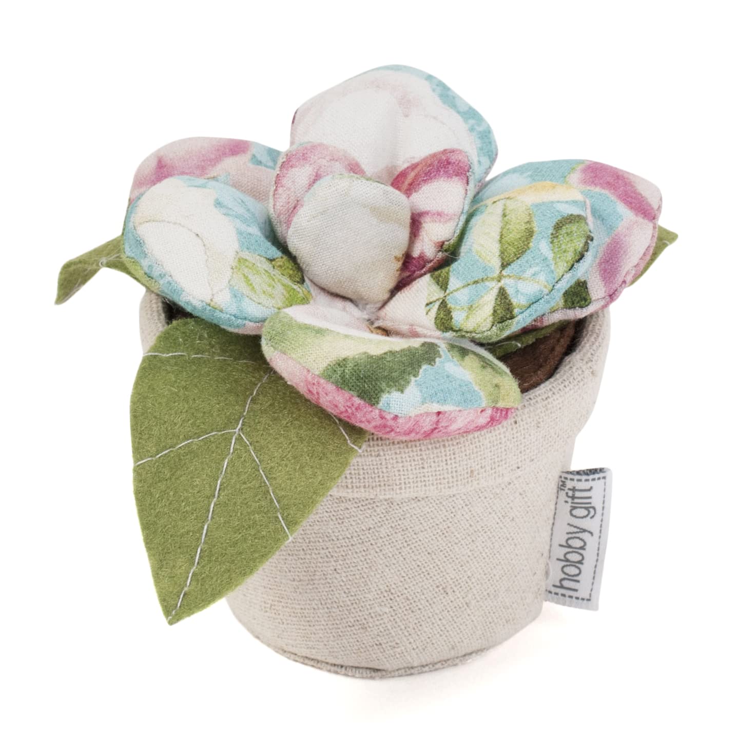 Hobby Gift Novelty Fabric Pincushion - 9.5 x 9.5 x 8.5cm - Rose Blossom