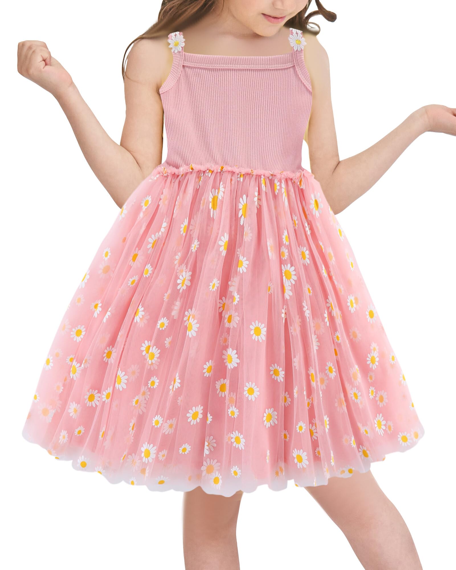 AIEOE Bebé Niña Vestido De Tul Sin Mangas Princesa 100% Algodón Vestidos De Fiesta Verano para 9 Meses-4 Años