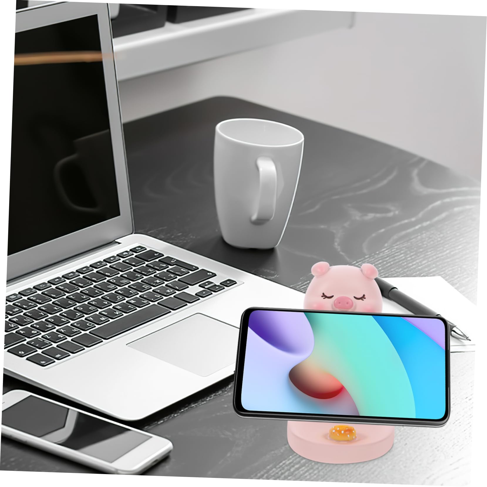 UKCOCO 4pezzi Supporto Per Telefono Da Scrivania Resina Forma Di Animale Design Portatile Con Base Antiscivolo Compatibile Con Smartphone Decorazione Funzionale Per Ufficio e Casa