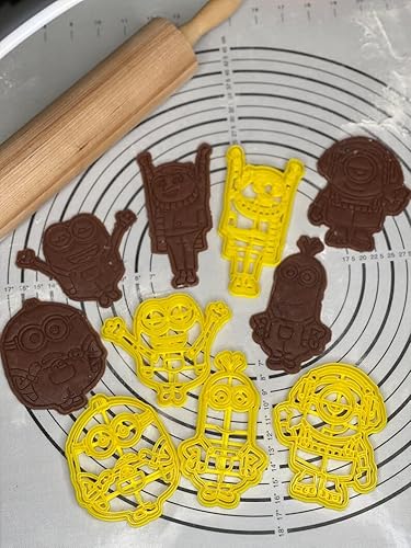 Miniatura 8 de Juego de 5 cortadores y moldes de galletas Gru Bob, Kevin, Stuart, Otto de alta calidad, producidos por 3D Kitchen Art