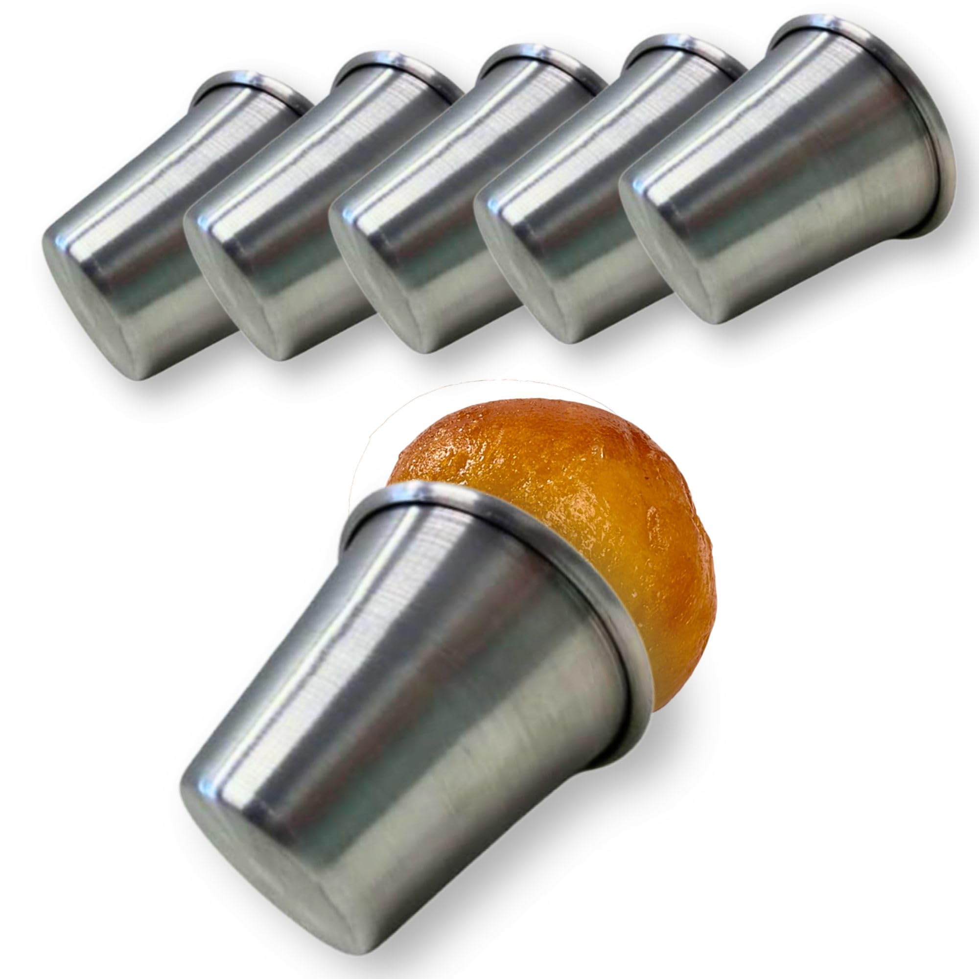 NAMAI - Moule a Baba au Rhum, Aluminium, 6CM de Hauteur 6CM de Diamètre, Moule Baba au Rhum, Moules a Babà, Made in Italy