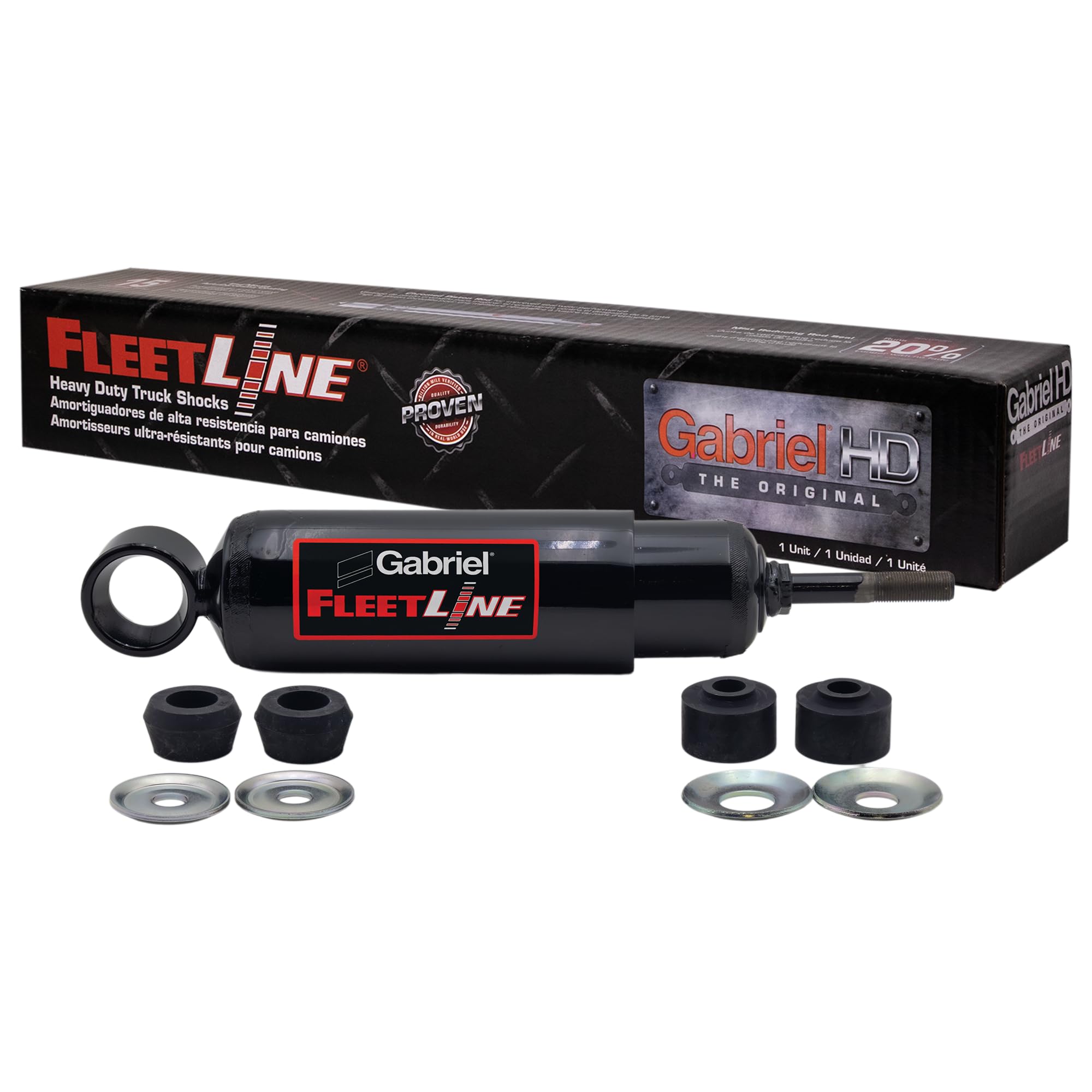 Gabriel 85723 FleetLine HD Truck Front Shocks Fits Country Coach Affinity, Coach Allure, Concept, Intrigue, Magna, Gillig Phantom; OEM# 901908, 5302132, 902423, 97999902585, 3199985