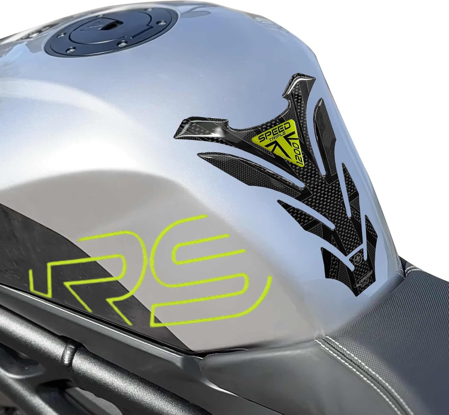 labelbike - 3D Sticker Motorcycle Low Tank Pad Protection and Decoration in Resin Compatible with Triumph Speed Triple 1200 RS 2025 - Color Red