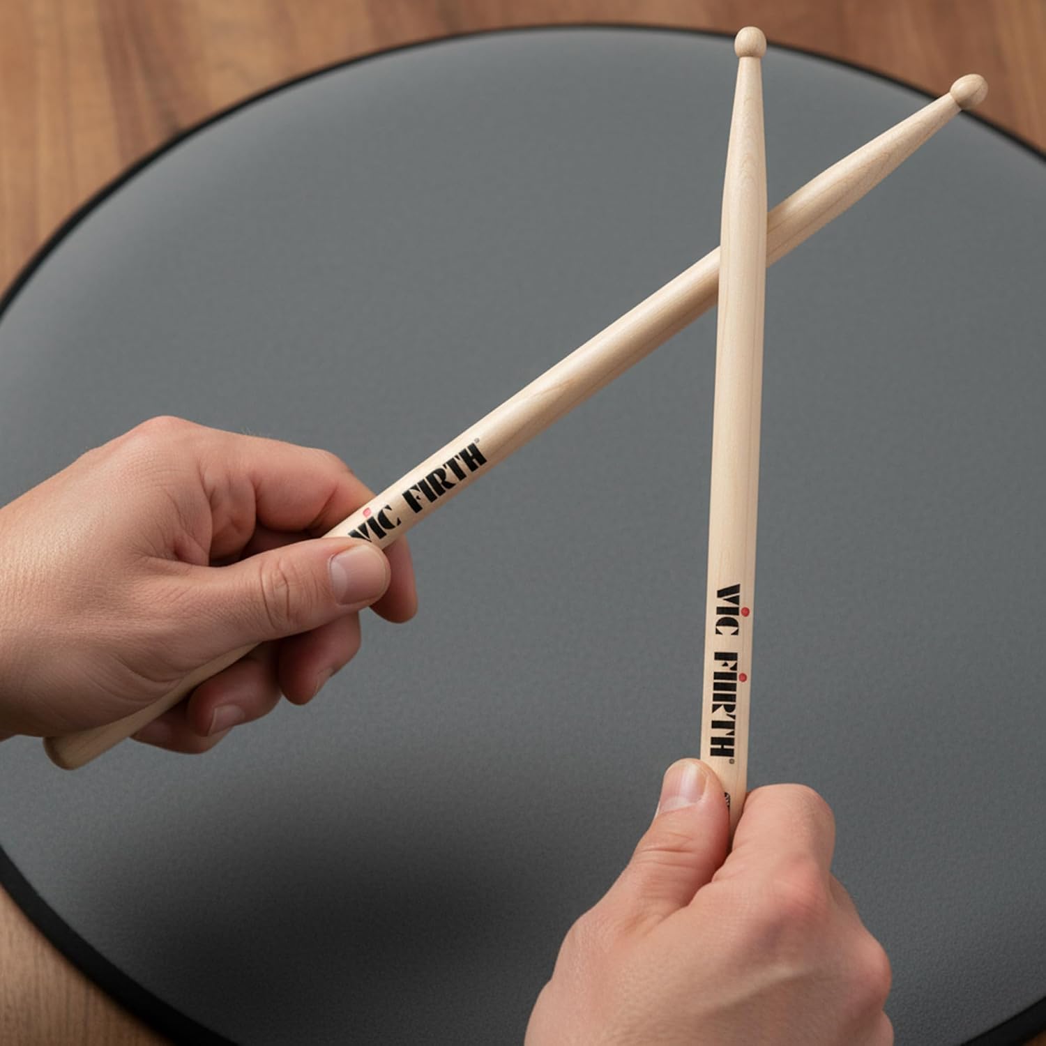 Vic Firth American Custom SD1 General Drumsticks - 3-Pack Bundle with Austin Bazaar Polishing Cloth