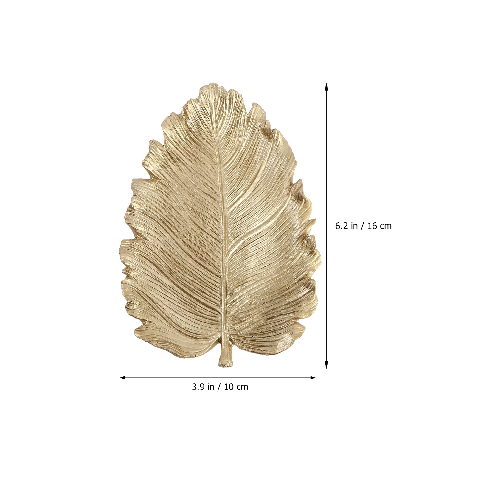 Wakauto Gold Leaf Shaped Small Jewelry Ring Dish,Gold Leaf Trinkle Dish Jewellery Tray Plate Decorative Plate for Necklace Earrings Rings Bracelet Tray Organizer Wedding Party Decor