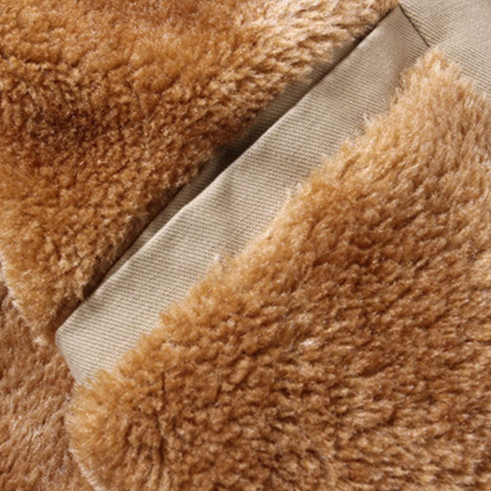 Maiyifu-GJ Men's Casual Stand Collar Zip Up Jacket Cotton Fleece Lined Slim Fit Jackets Winter Warm Windproof Outwear Coat (Light Khaki,XX-Large)