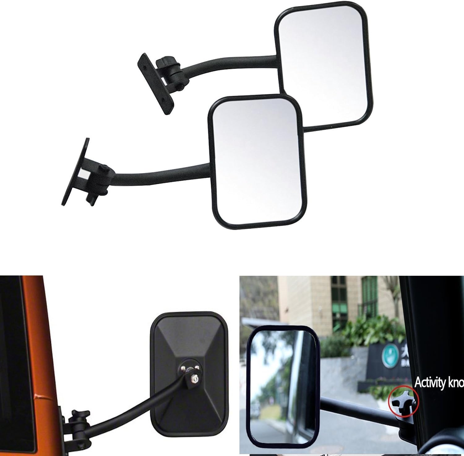 Bosmutus Rearview Mirrors, [2 pcs] Quick Release Mirror for