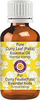 Deve Herbes Pure Curry Leaf (Patta) Essential Oil (Murraya koenigii) with Glass Dropper Steam Distilled 10ml (0.33 oz)