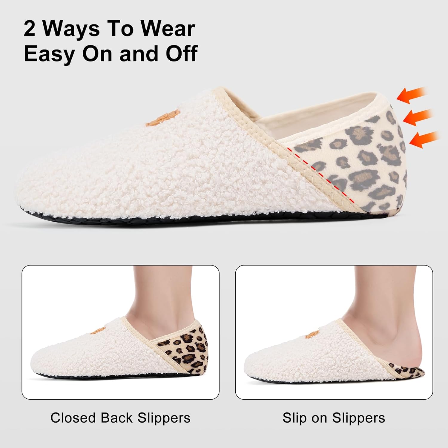 VIFUUR House Slippers for Women Men Slip on Indoor Barefoot Slipper Socks Fuzzy Cozy Sock Shoes for Home Bedroom Travel - Image 2