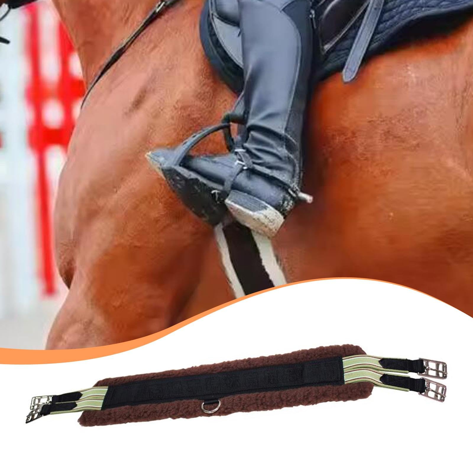Cincha para Caballo Cincha para Montura Cincha Transpirable Cincha para Equitación con Hebilla de Acero Inoxidable Y Diseño Liviano Adecuada para Pase