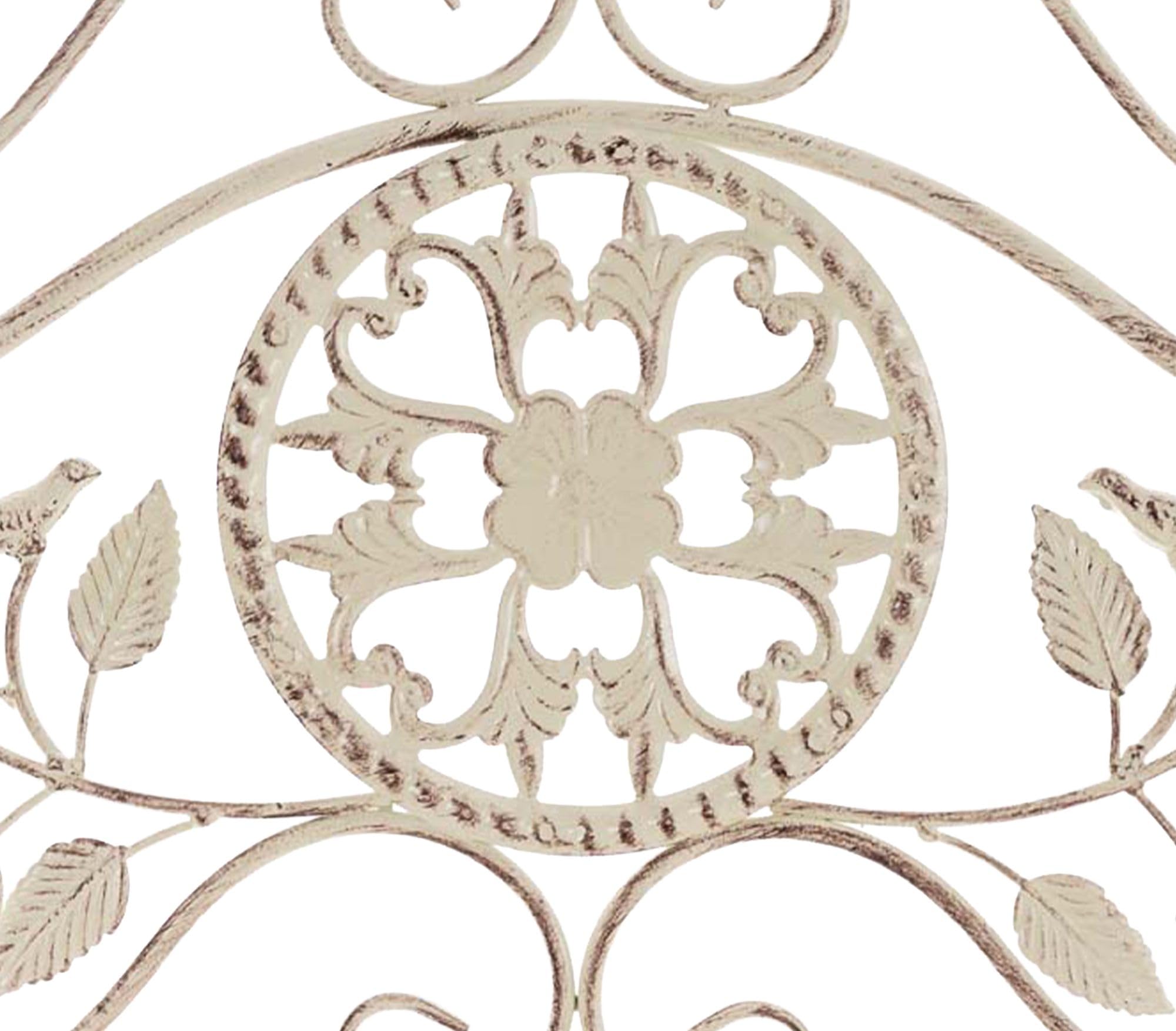 CLP Pflanzenregal Metall klappbar Flora, Blumenregal 4 Ebenen, Standregal im Landhausstil, für Garten, Balkon, Terrasse, Indoor & Outdoor, Farbe:antik-Creme