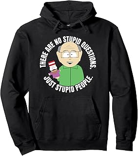No Stupid Questions Mr. Garrison Funny Cartoon Pullover Hoodie