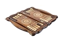 Vista 3 de WOODEN BACKGAMMON set BOARD GAME Armenian backgammon Nardi Nardy checkers chess carving flowers Ornament handmade gift walnut wood table game