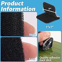 Vista 22 de Art3d - 48 juegos de cinta adhesiva de velcro de 3 pulgadas x 1 pulgada, tira adhesiva de doble cara, resistente, color blanco