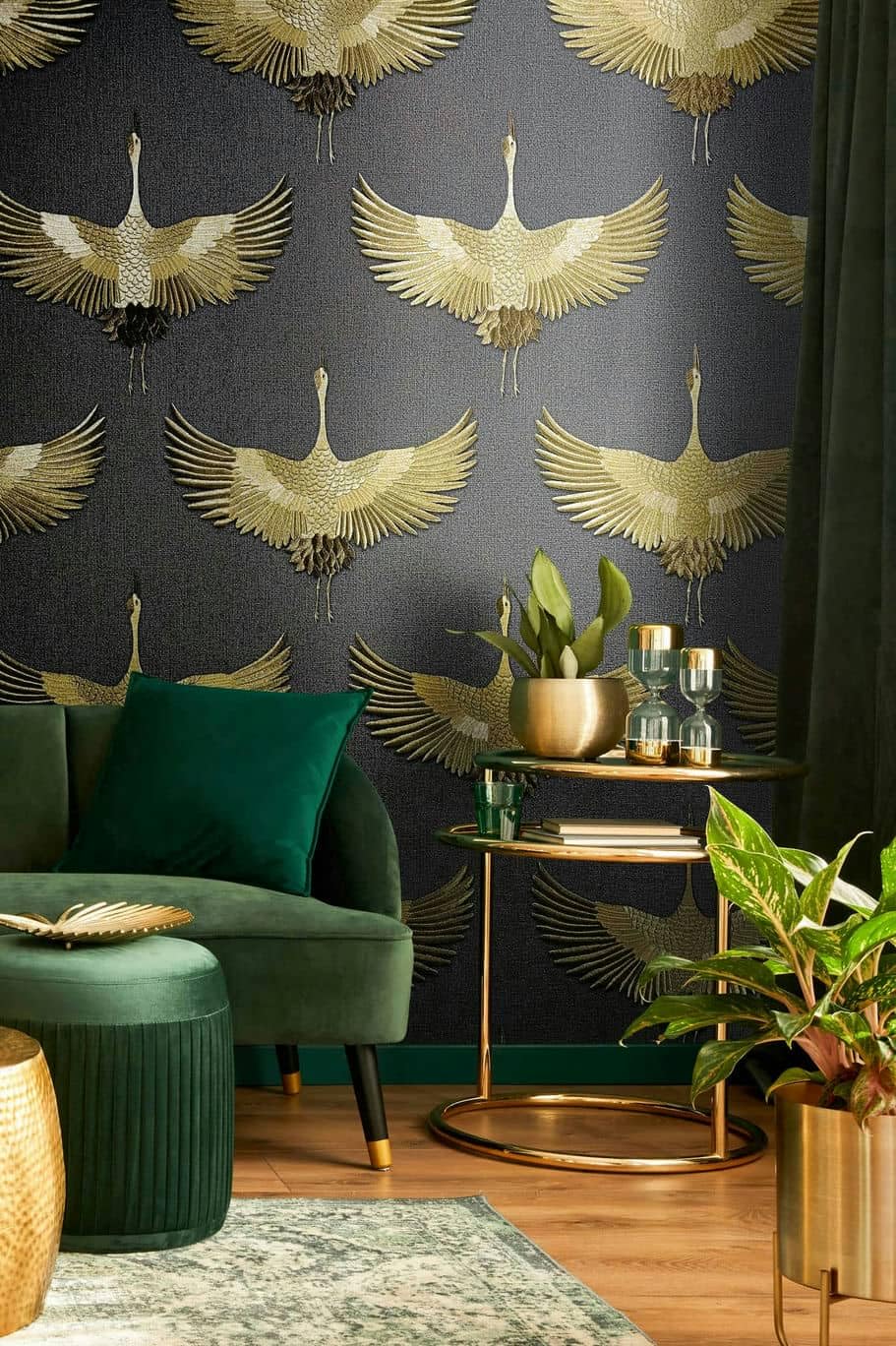 Galerie Kumano Bird Wallpaper 34532 - Gold