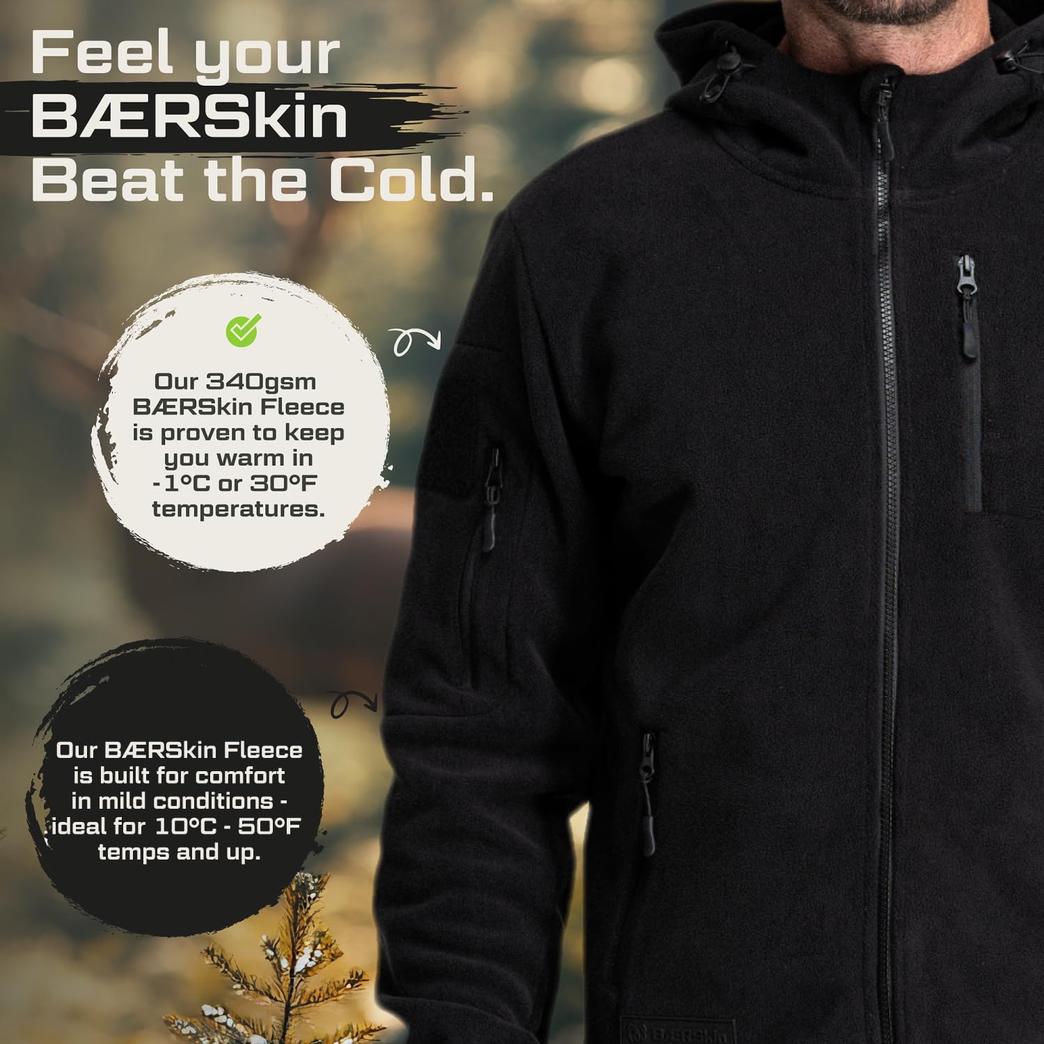 Baerskin Tactical Hoodie Jacket for Men 4.0 - Military Style Fleece Sweater for Cold, Rain, Wind or Snow - Image 5