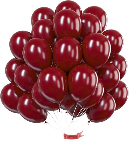 Miniatura 6 de PartyWoo 50 globos rojos retro, 50 globos de 12 pulgadas y dorado metálico, 50 unidades, 12 inc