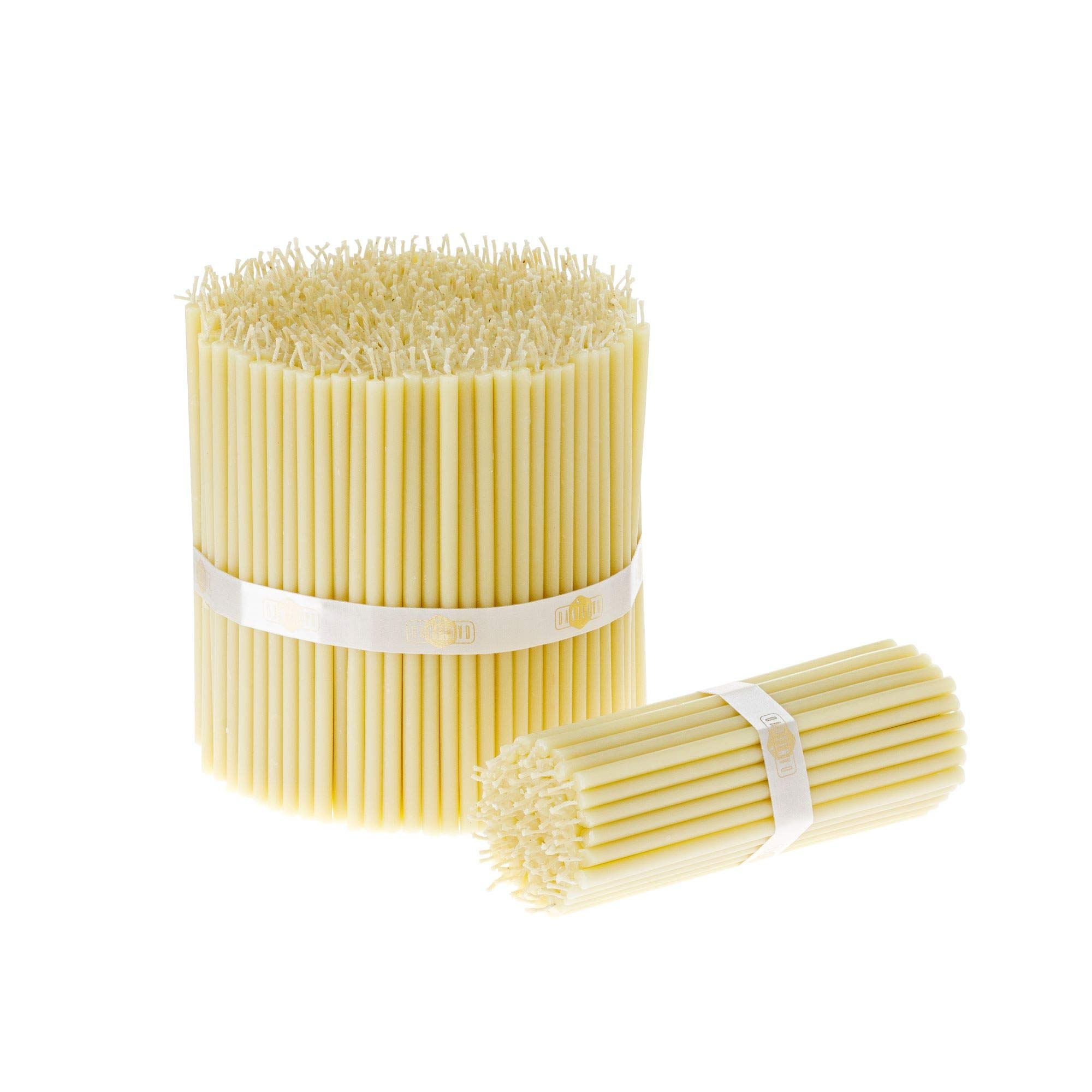 Danilovo Lot de 600 bougies blanches en cire d'abeille – Bougies orthopédiques pour prière, rituels, décoration de table de mariage – Non toxique – sans goutte, N120, hauteur : 15 cm, Ø 5,4 mm