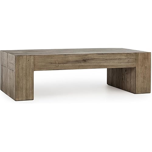 Kosas Home Bristol Transitional Reclaimed Oak Wood Coffee Table in Natural Brown
