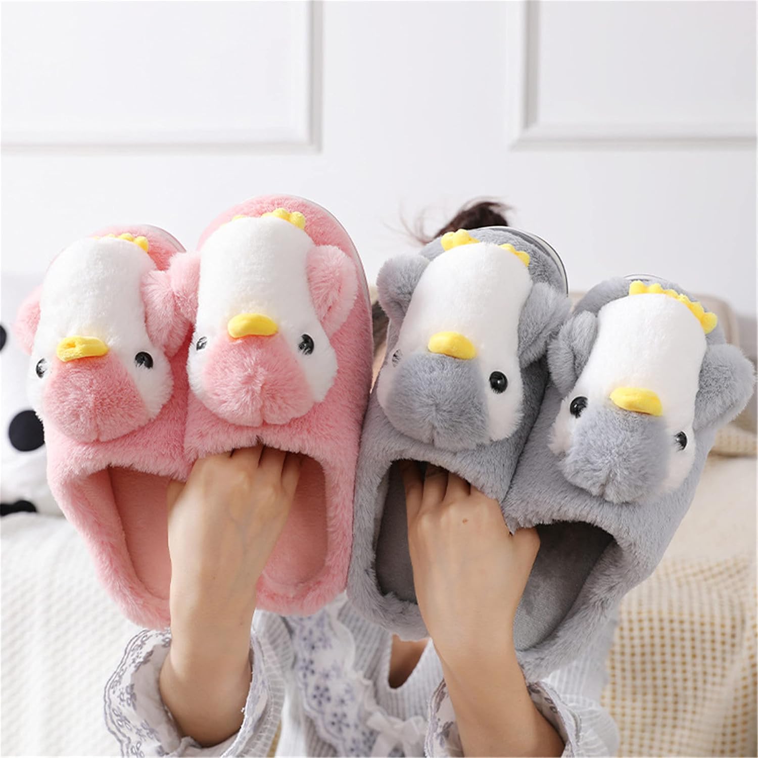 YILANLAN Women's Penguin Plush Warm Animal Home Cute Slippers - Image 4