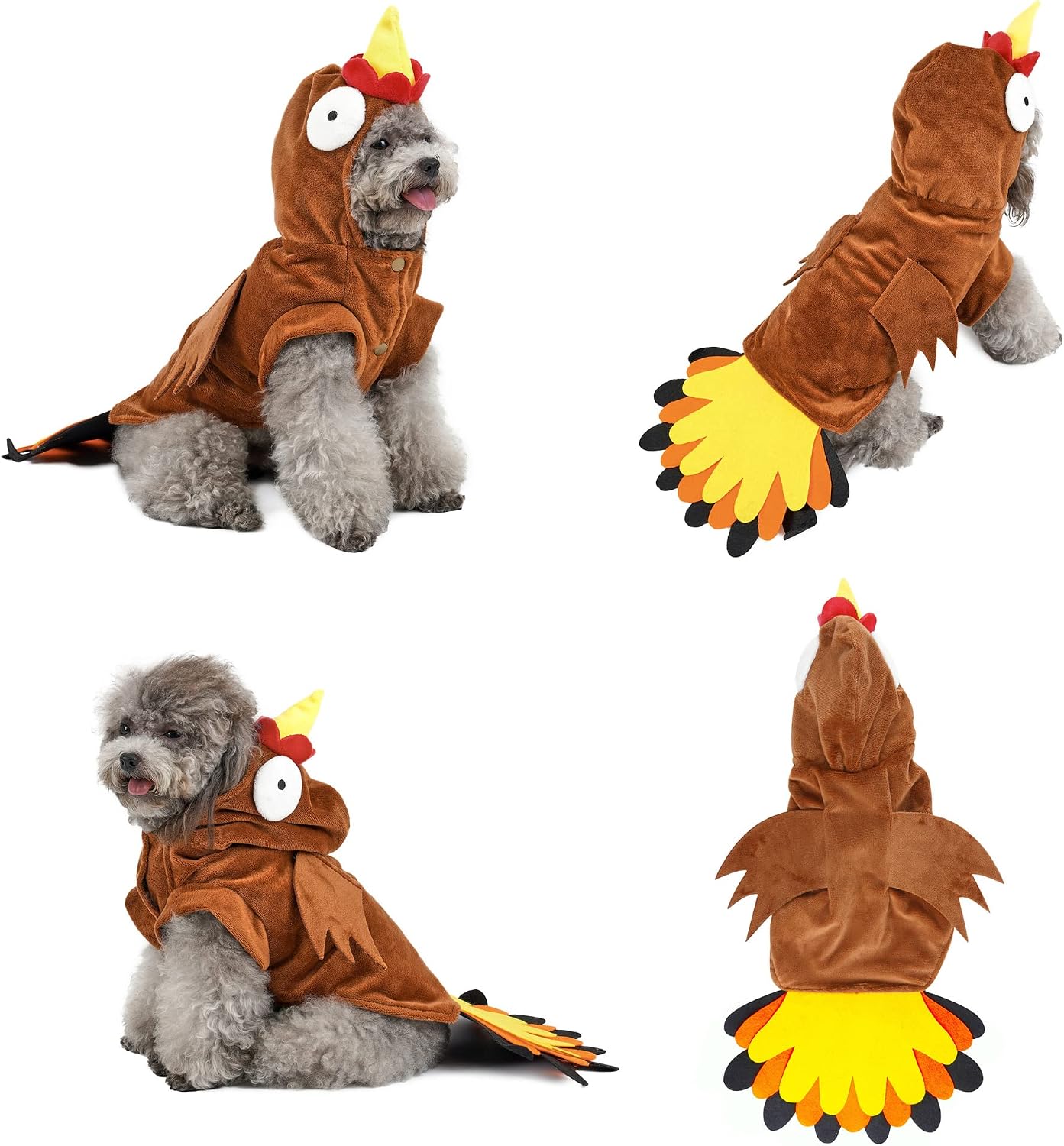 Yoption Dog Cat Turkey Costumes, Pet Halloween Thanksgiving Cosplay Dress Hoodie Funny Outfits Clothes for Puppy Dogs (XL)