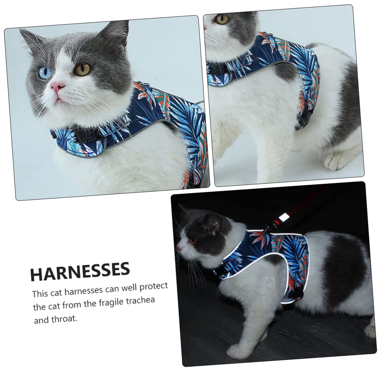INOOMP 2juegos Arnés para Gatos Correa Arnés De Malla Transpirable para Paseos para Gatitos y Gatos Pequeños Kit Reflejante
