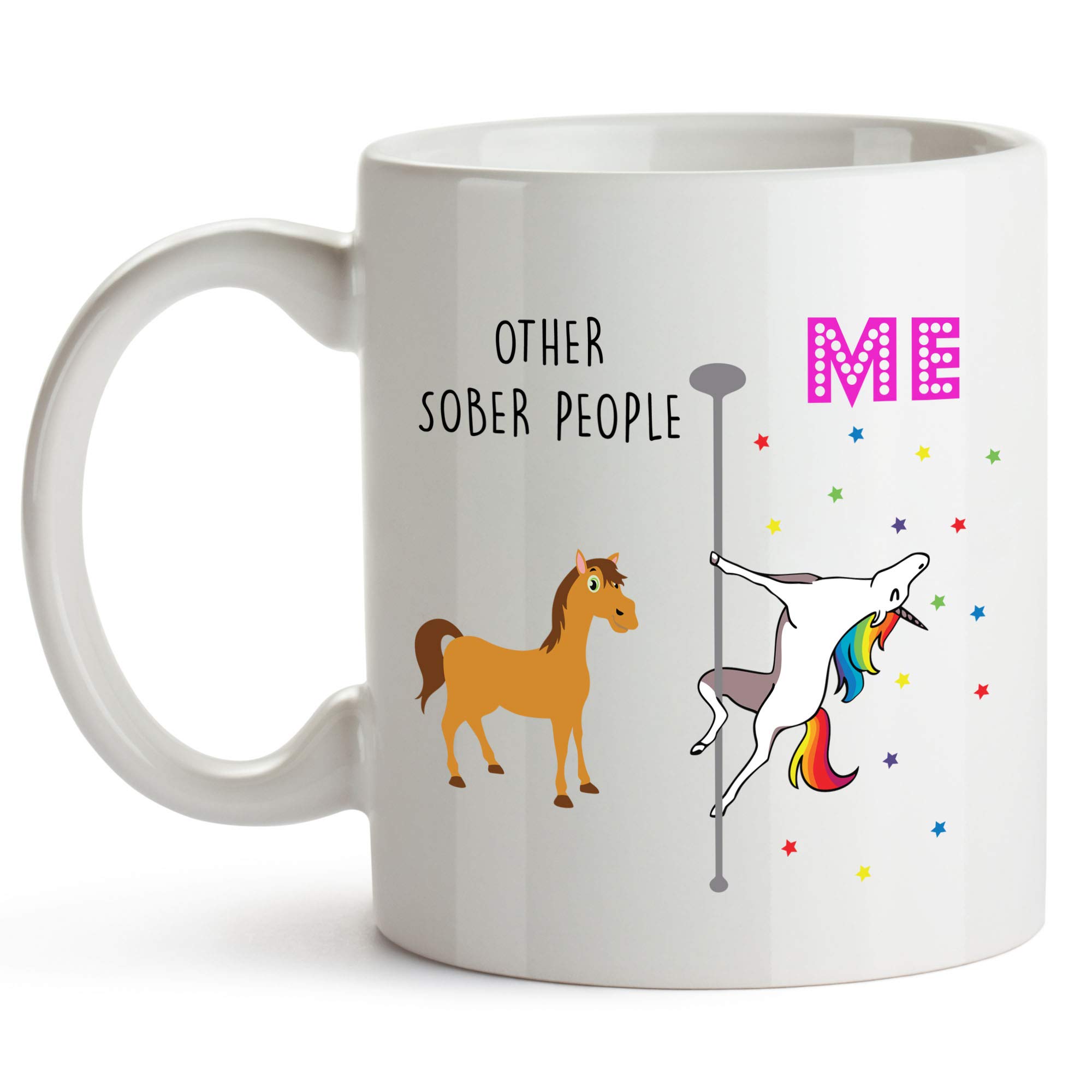 YouNique Designs Sober Coffee Mug 11 Oz Unicorn Mug 1 Year Sobriety Gifts for Women 10 Year Sobriety