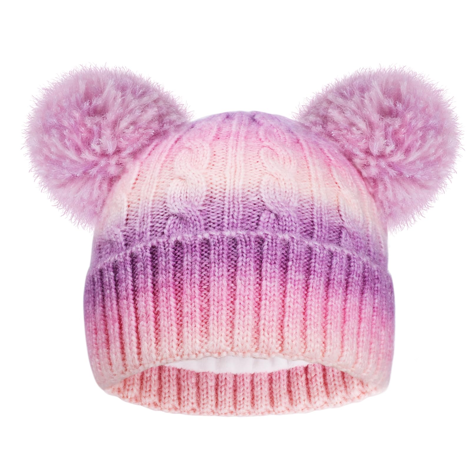 Bonnet de ski double pompon multicolore, cadeau idéal ado 7-15 ans