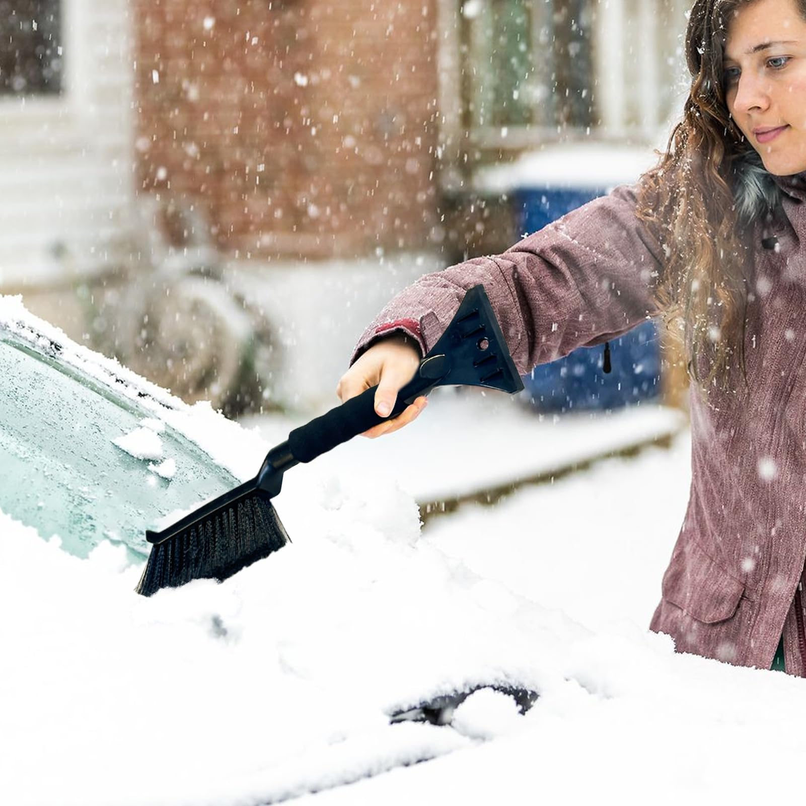 Spazzola Neve per Auto Raschietto Ghiaccio Finestrini, Sgombratore Neve, | Raschietto Ghiaccio Parabrezza per la Pulizia Invernale 'Auto, per una Guida Sicura all'Aperto