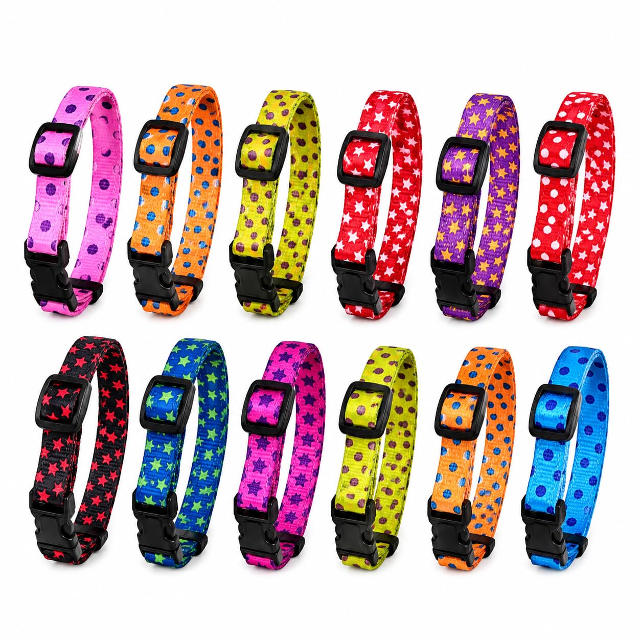 Breeder Pack Puppy ID Collars adjustable 12 assorted colours