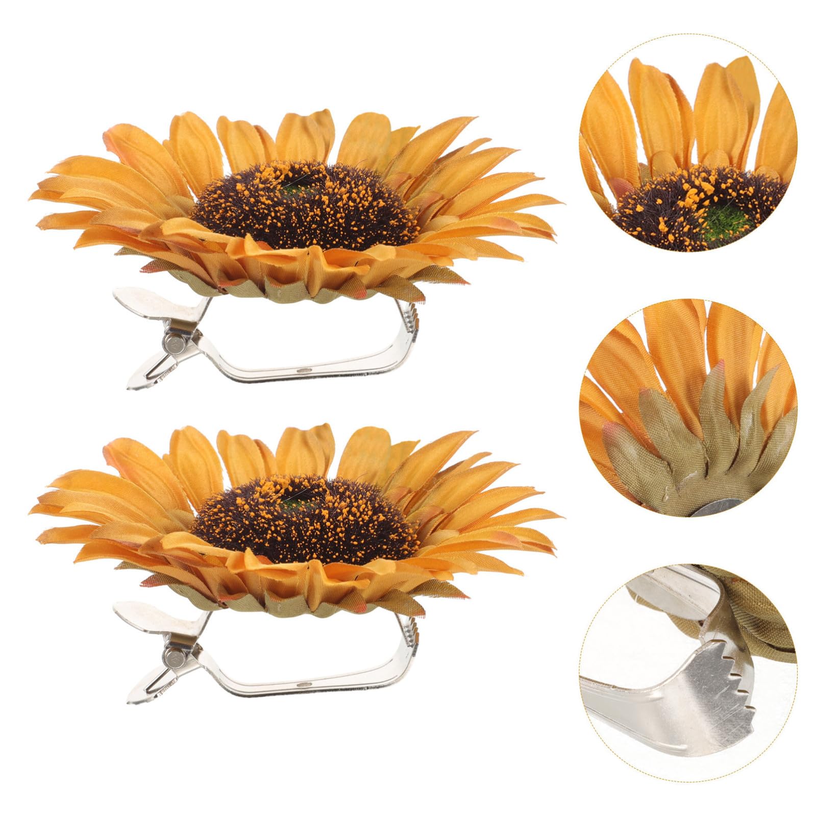 Pinze per Tende a Girasole in Metallo e Tessuto di Seta 2 Pezzi Forte Forza di Serraggio per Decorazione Tende in Hotel