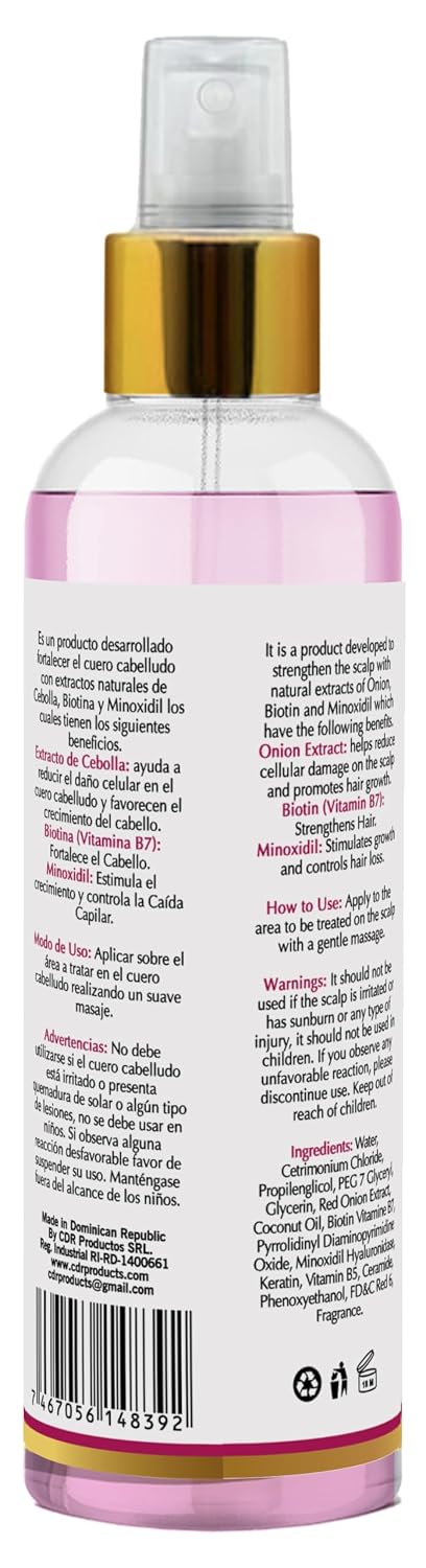 Rose Jolie Onion & Biotin Hair Tonic Spray | Fall Control & Growth Support | Strengthens Roots & Revitalizes Scalp | Sulfate-Free Salt-Free Paraben-Free | No Onion Smell | 9 fl oz