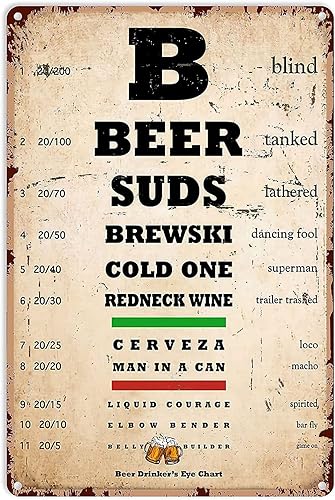 Cartel de metal de cerveza Bar Optometrista, póster de lata vintage para decoración de bar, divertido hogar, club, cafetería, decoración de pared,