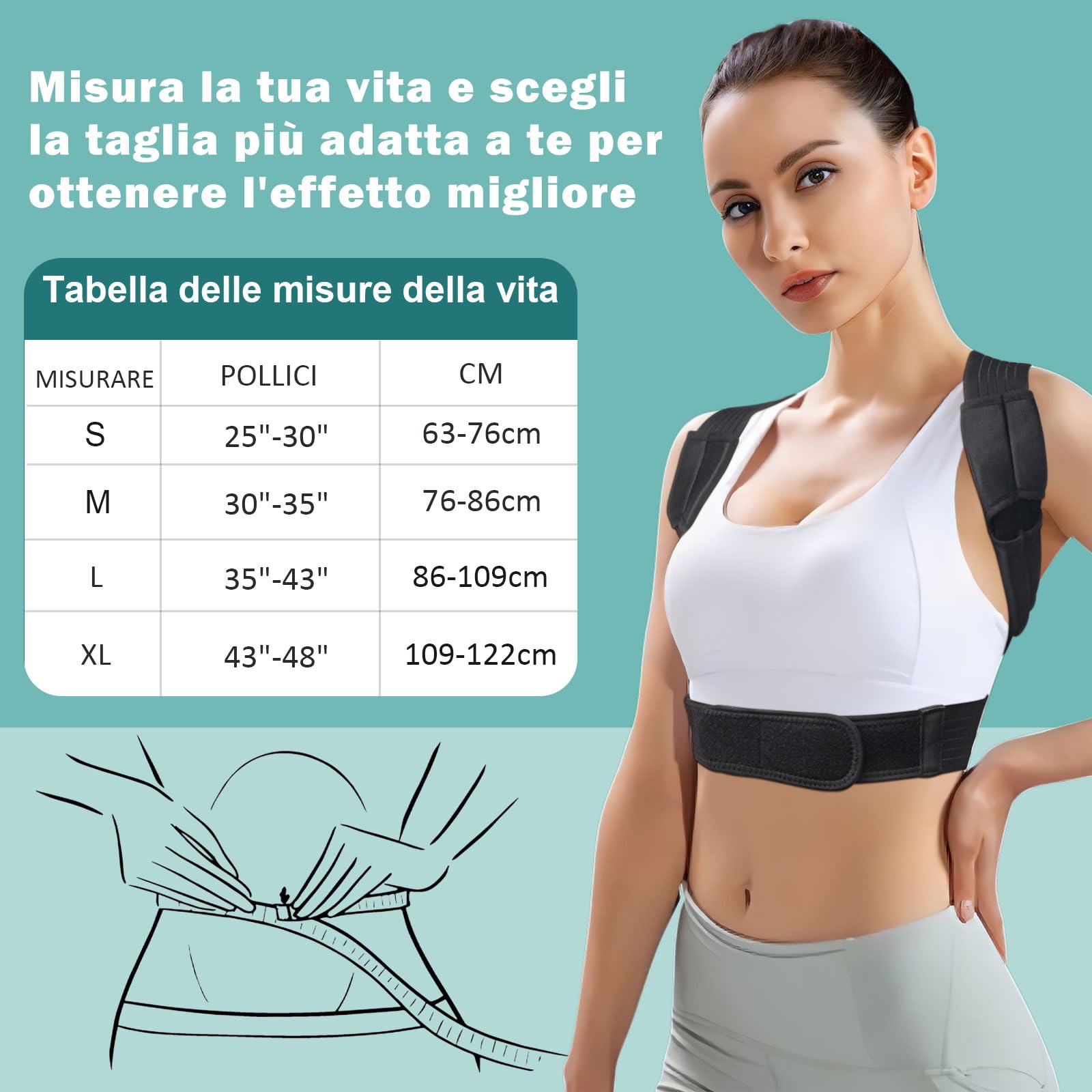 Fascia Correttore Postura Spalle Schiena: Supporto Lombare Uomo Donna - Busto Posturale Dritta Cintura Tutore Elastica - Cervicale Dritte Sostegno Ortopedico Raddrizza Spalla Fasce Collo Posture ((XL)
