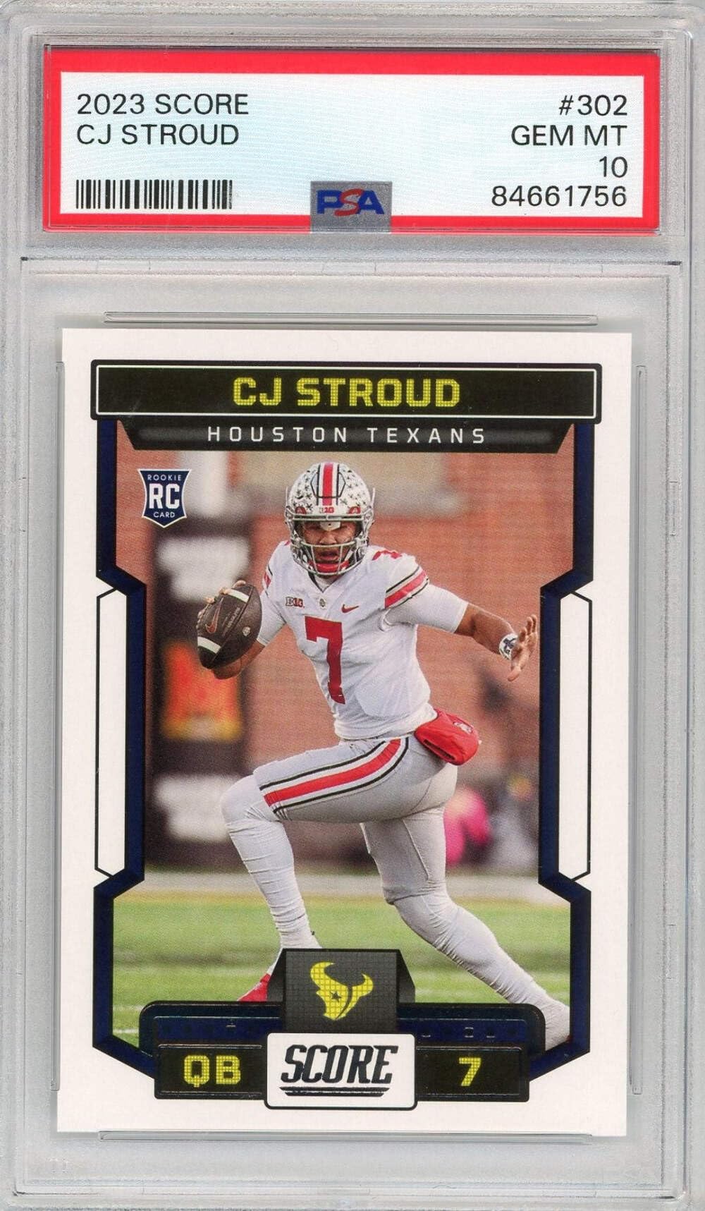 Amazon.com: Graded 2023 Panini Score CJ Stroud #302 Rookie RC Football Card  PSA 10 Gem Mint : Collectibles & Fine Art