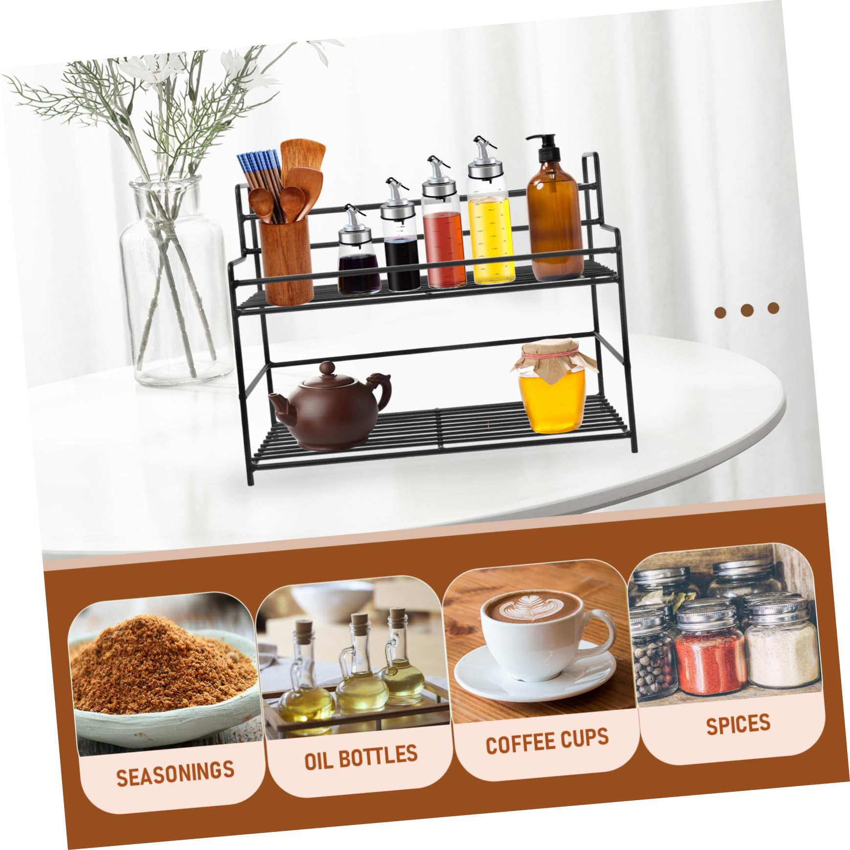 PRETYZOOM Especiero para Encimera Organizador De Condimentos De Cocina Inoxidable