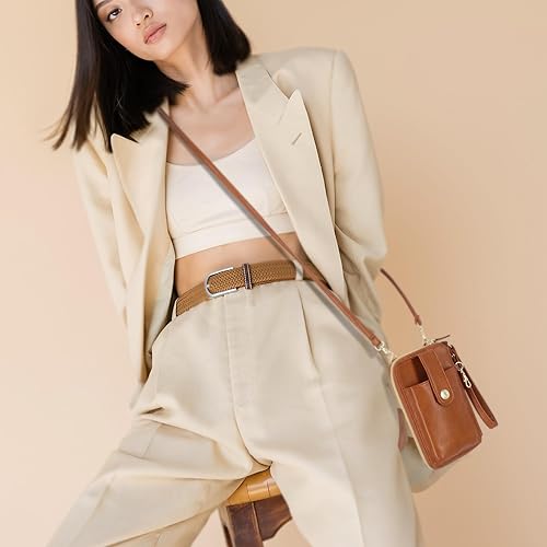 Miniatura 6 de Mundi Jacqui Cartera cruzada RFID para mujer, bolso de viaje pequeño de cuero vegano con soporte para teléfono, organizador compacto con ranuras