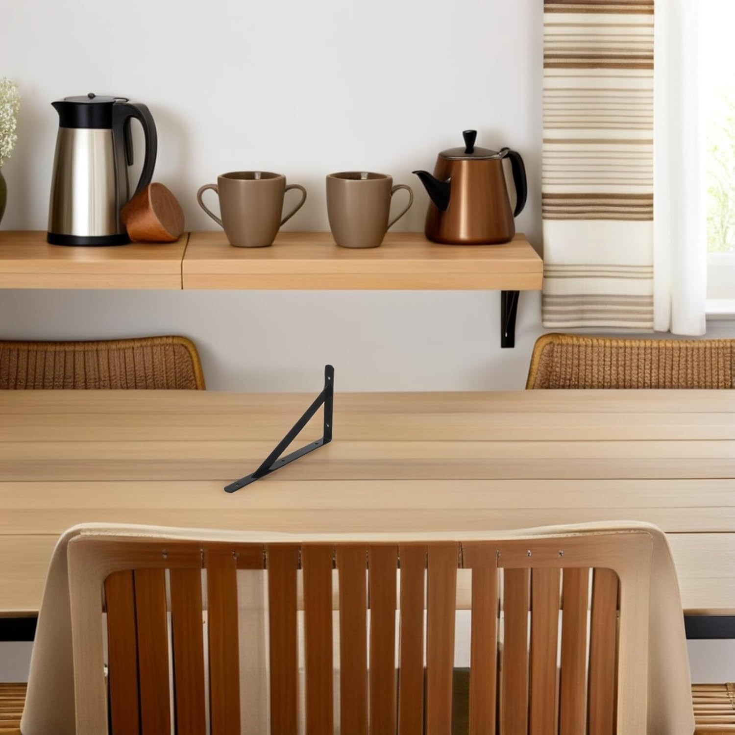 12pcs Heavy Duty Iron Wall Shelf Brackets Black Triangle Support Brackets for Wood Shelves Wall-Mounted Hardware 200x120x2mm for Home and Garage Storage