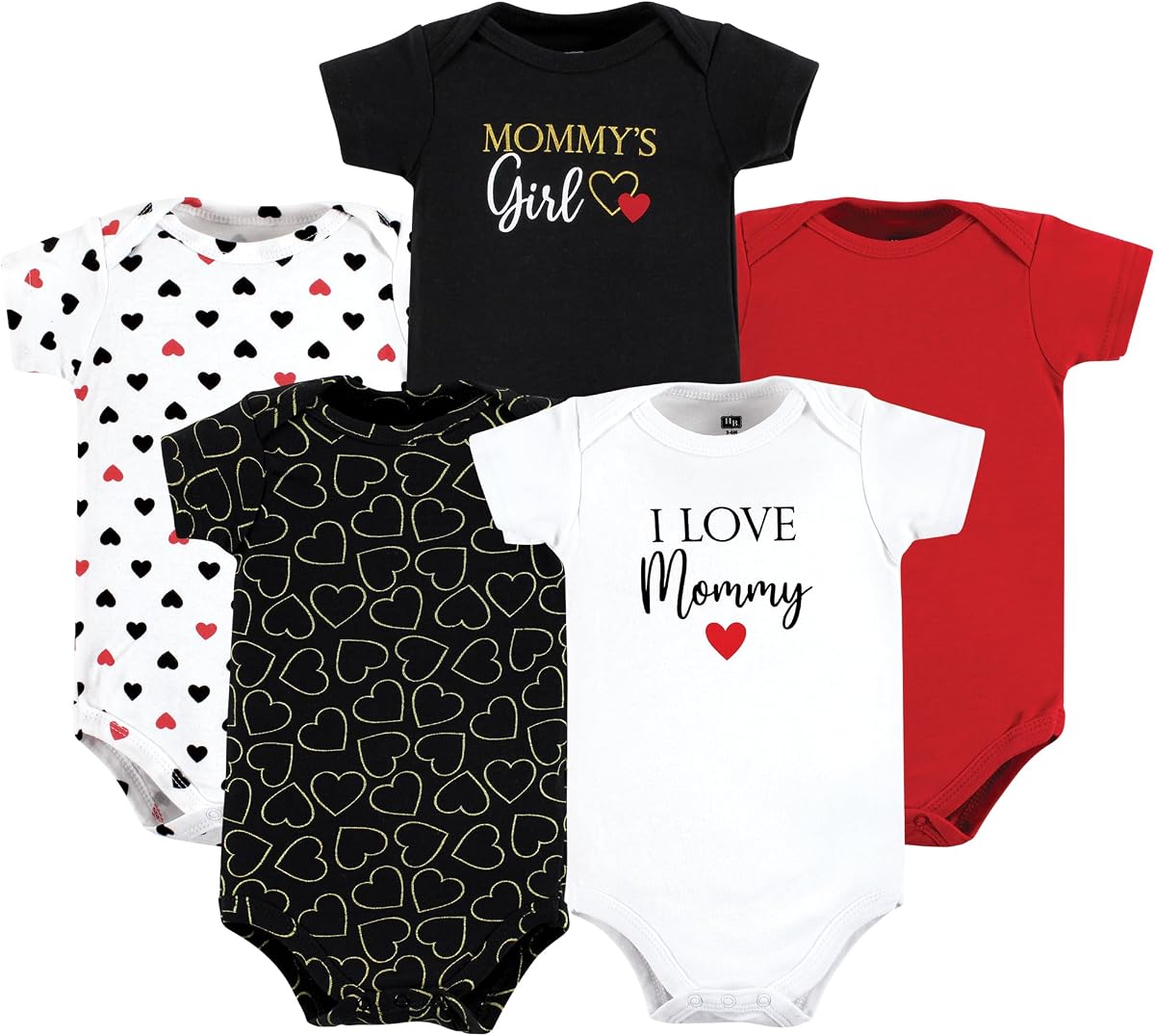 Hudson Baby Body unisex de algodón para bebé (5 piezas)