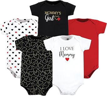 Hudson Baby Unisex Baby Cotton Bodysuits 5 Piece