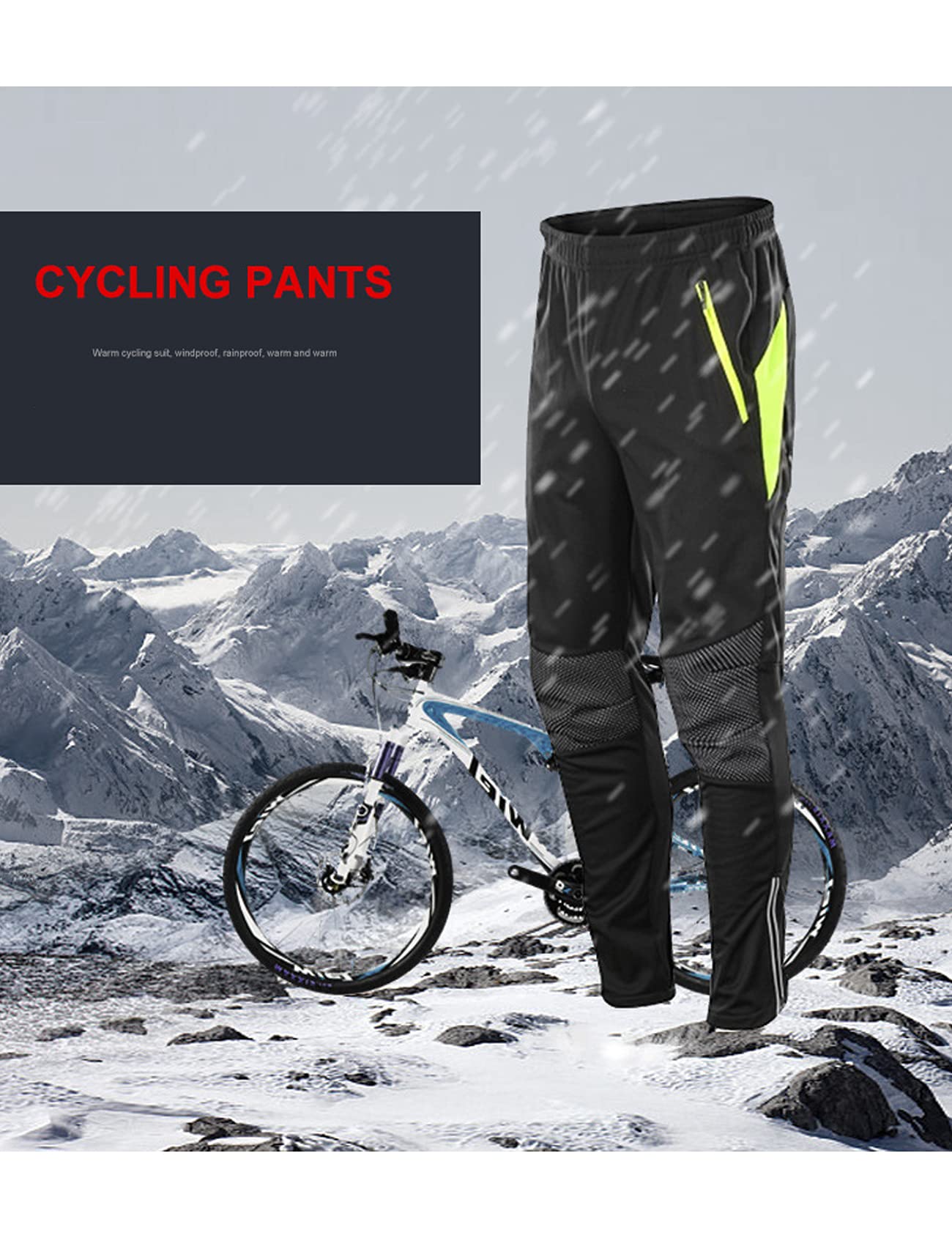 Bestgift Forro polar ciclismo Jersey hombre manga larga hombres otoño e invierno más polar para mantener caliente travesaño parabrisas ciclismo Jersey chaqueta hombre, Black+Fluorescent Green1, XXL